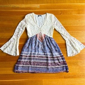 Venus XS Dress purple and Cream lace